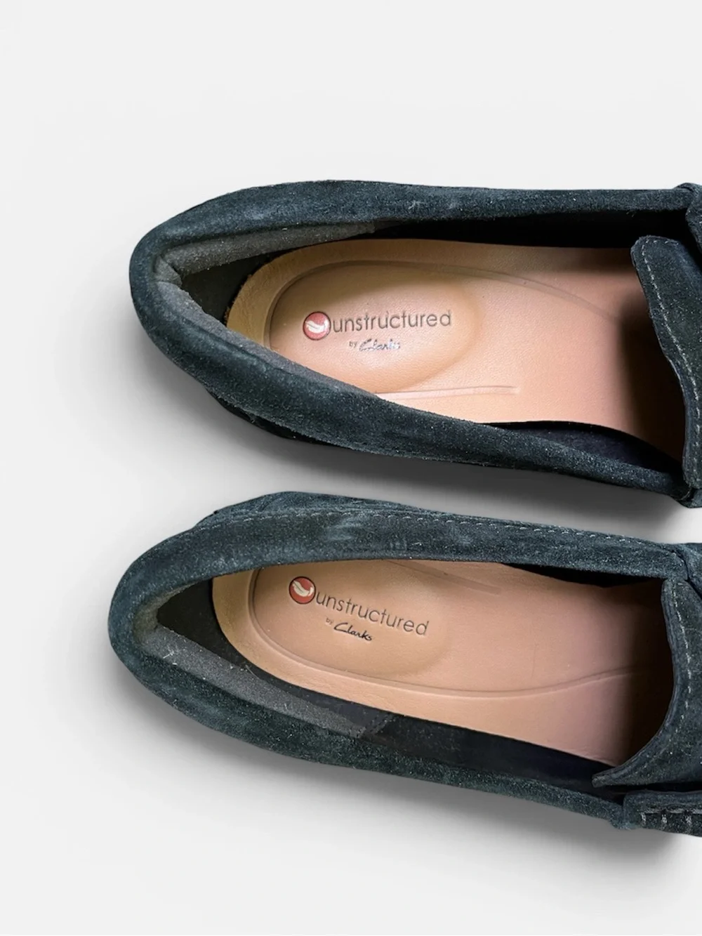 Clarks Unstructured Carleta Belle Heeled Loafer in Black Suede Size 6 1/2